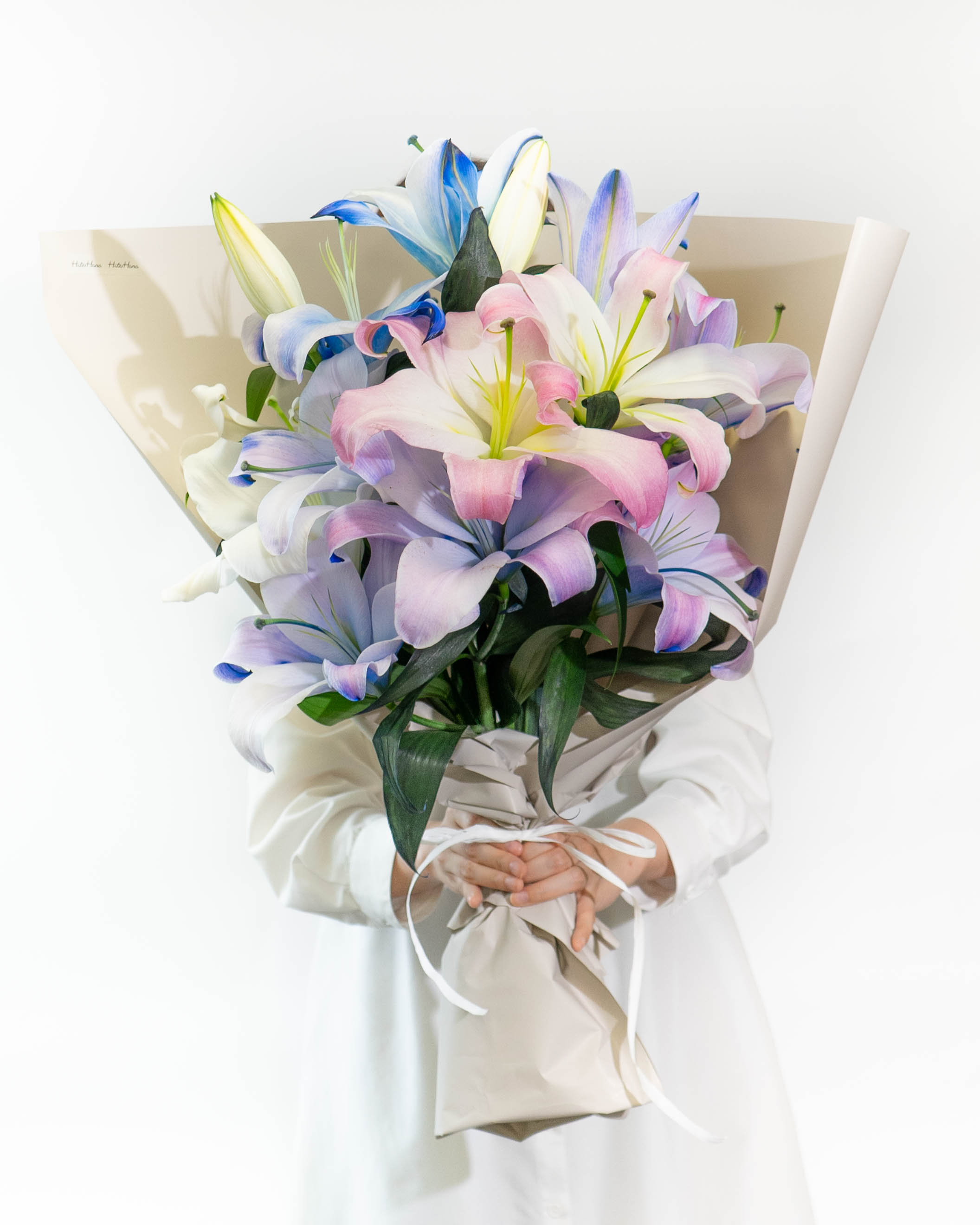 産地直送 染めオリエンタル百合 花束 (5本入り) /新潟 フラワー 産地直送 染めオリエンタル百合 花束 (5本入り) /新潟 フラワー