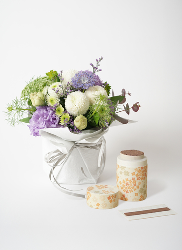 花入、香合　5点 offering-arrangement-purple-2-