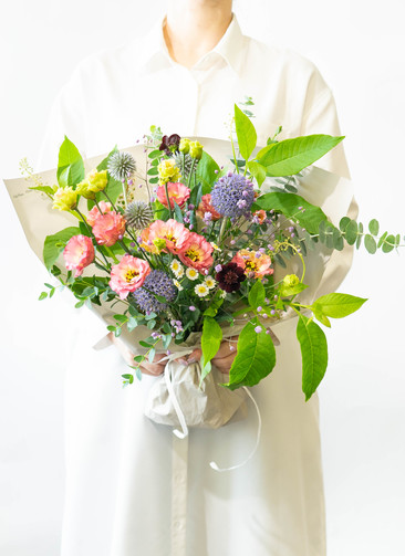 花束・切花 hanane 産地直送 トルコキキョウ 小輪・草花 おまかせミックス 花束 Mサイズ