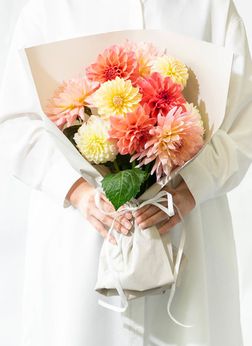 産地直送 ダリア 花束 ピンクミックス（10本入り）／山形