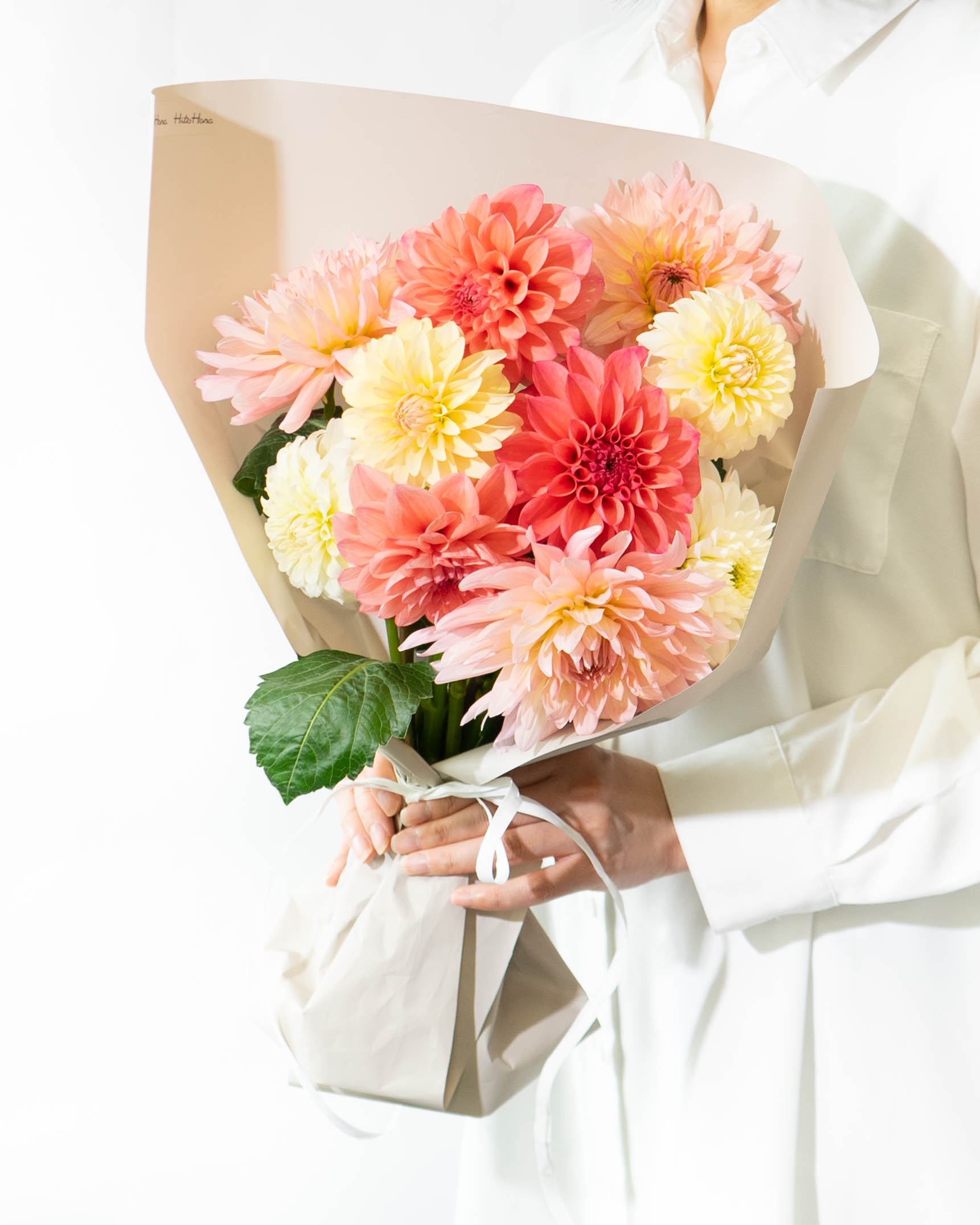 産地直送 ダリア 花束 ピンクミックス（10本入り）／山形 THeFarmから