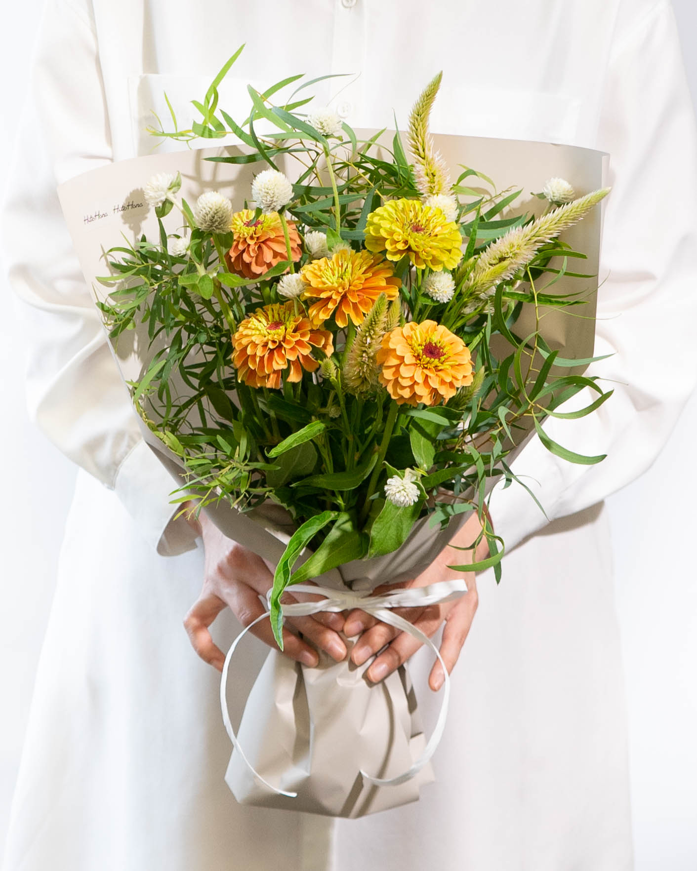 産地直送 ケイトウ 草花 花束 オレンジ ／千葉 金井園芸からお届け