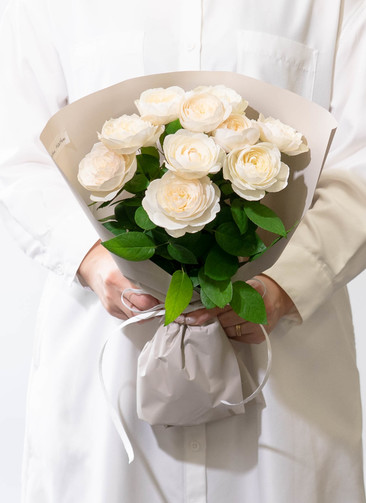 産地直送 香るバラ花束 フェアビアンカ Sサイズ／静岡 増田バラ園から