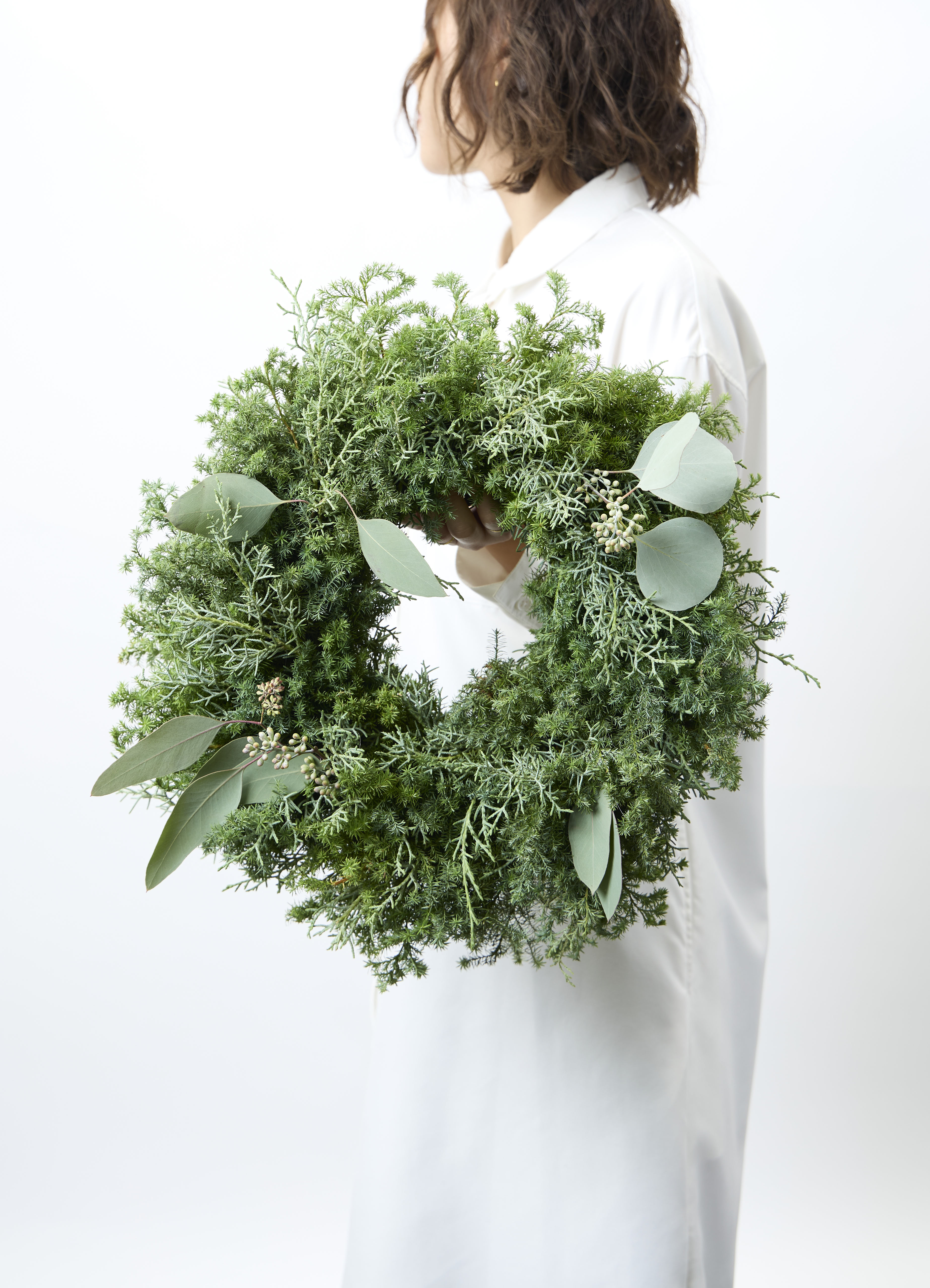 クリスマス てづくりのフレッシュリース ナチュラル M | フラワー