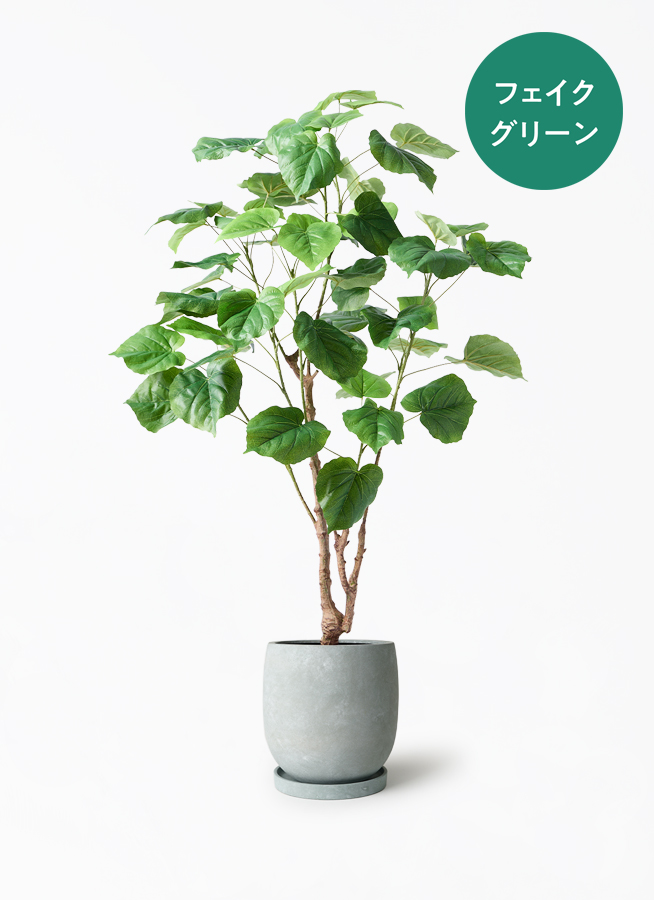 観葉植物【フェイクグリーン】ウンベラータ 120cm アイルエッグ グレー