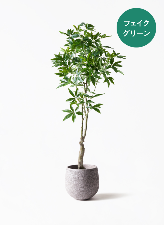 観葉植物【フェイクグリーン】パキラ 180cm ウッドプランター 付き