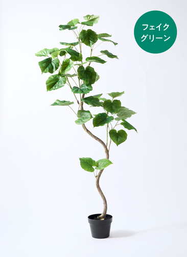 観葉植物【フェイクグリーン】ウンベラータ 曲り 150cm ベースポット