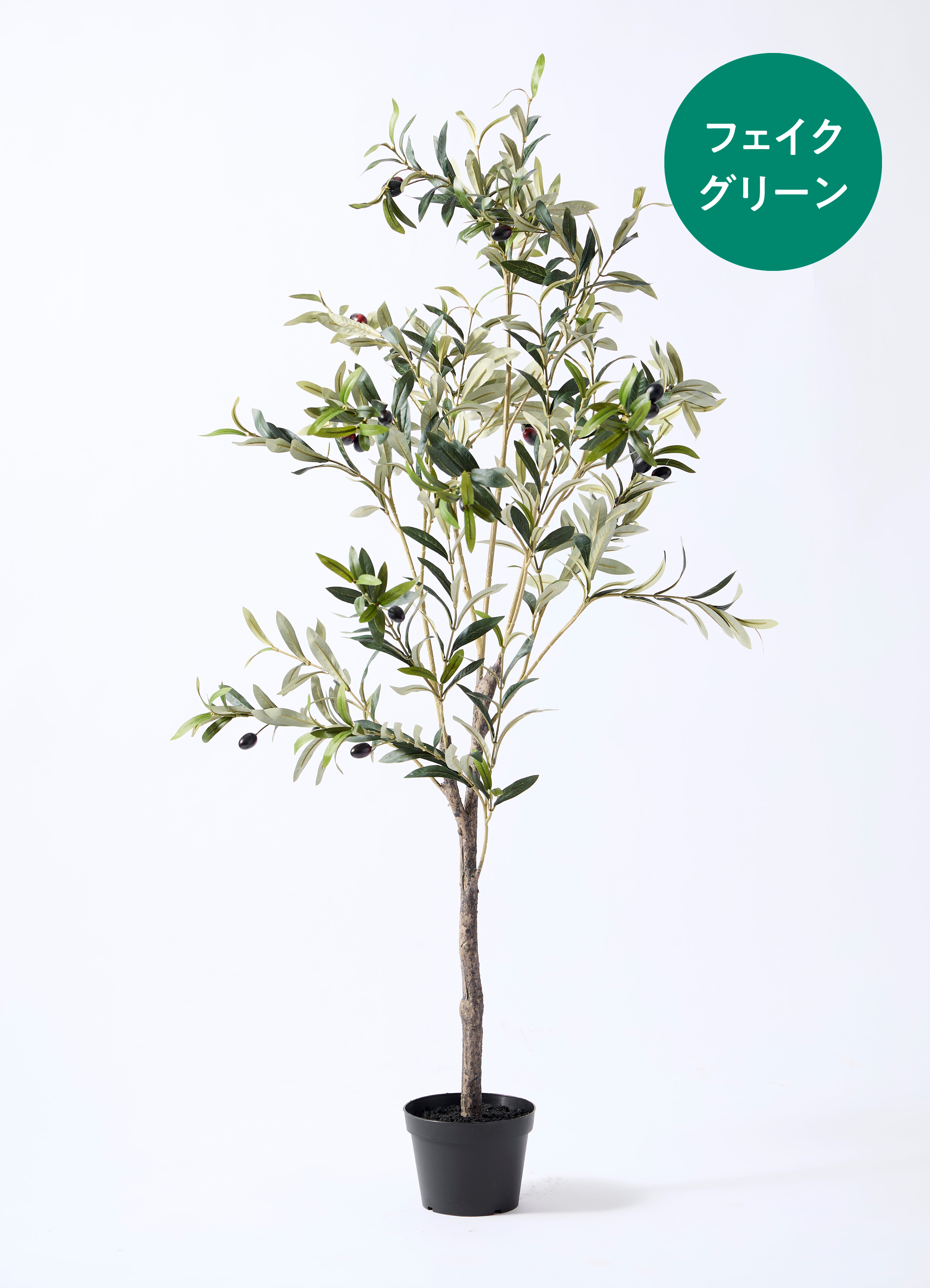 フェイクグリーン　オリーブ 観葉植物【フェイクグリーン】オリーブ 実付き 115cm ベースポット入り
