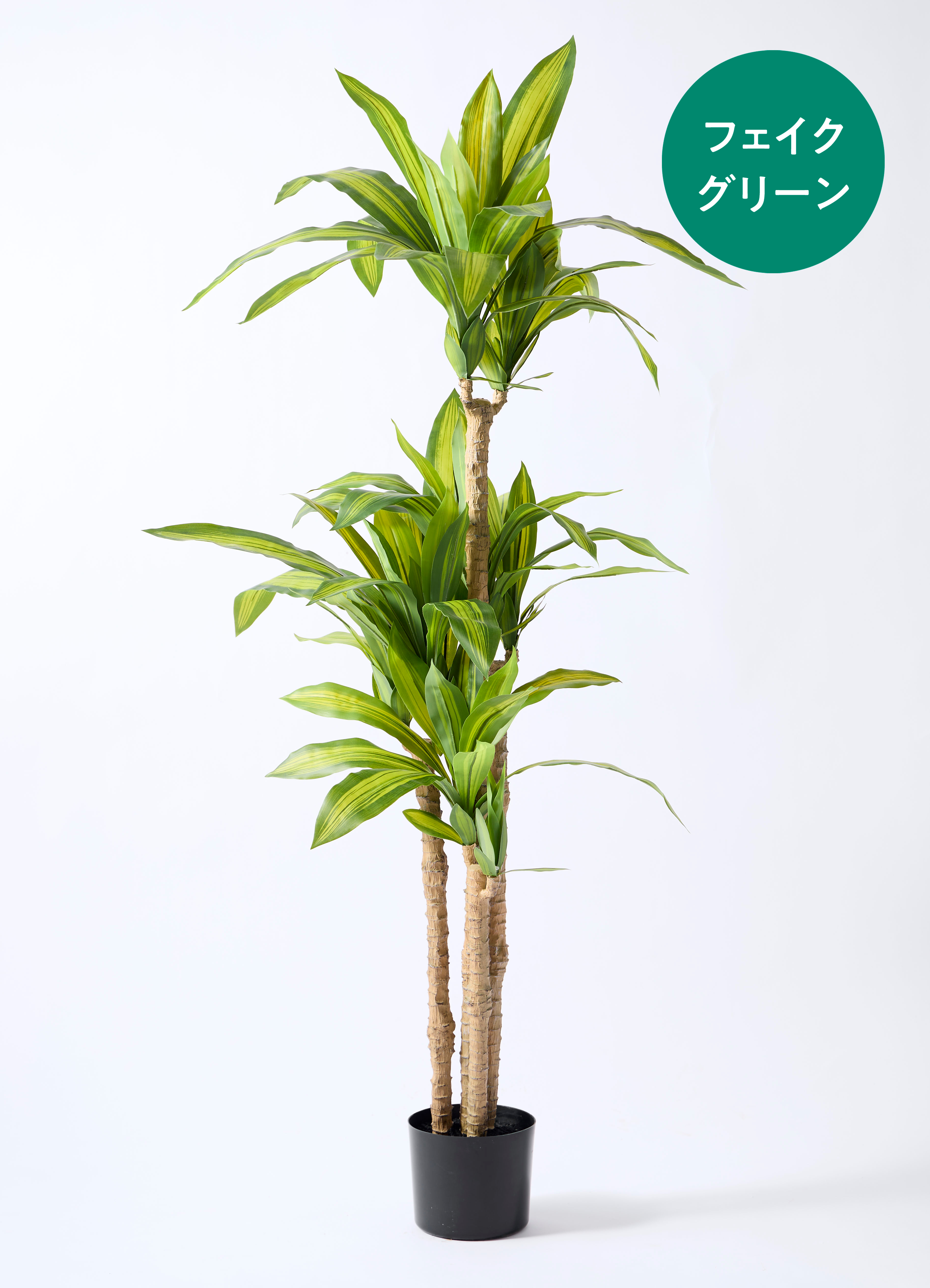 観葉植物【フェイクグリーン】ドラセナ 幸福の木 150cm ベースポット