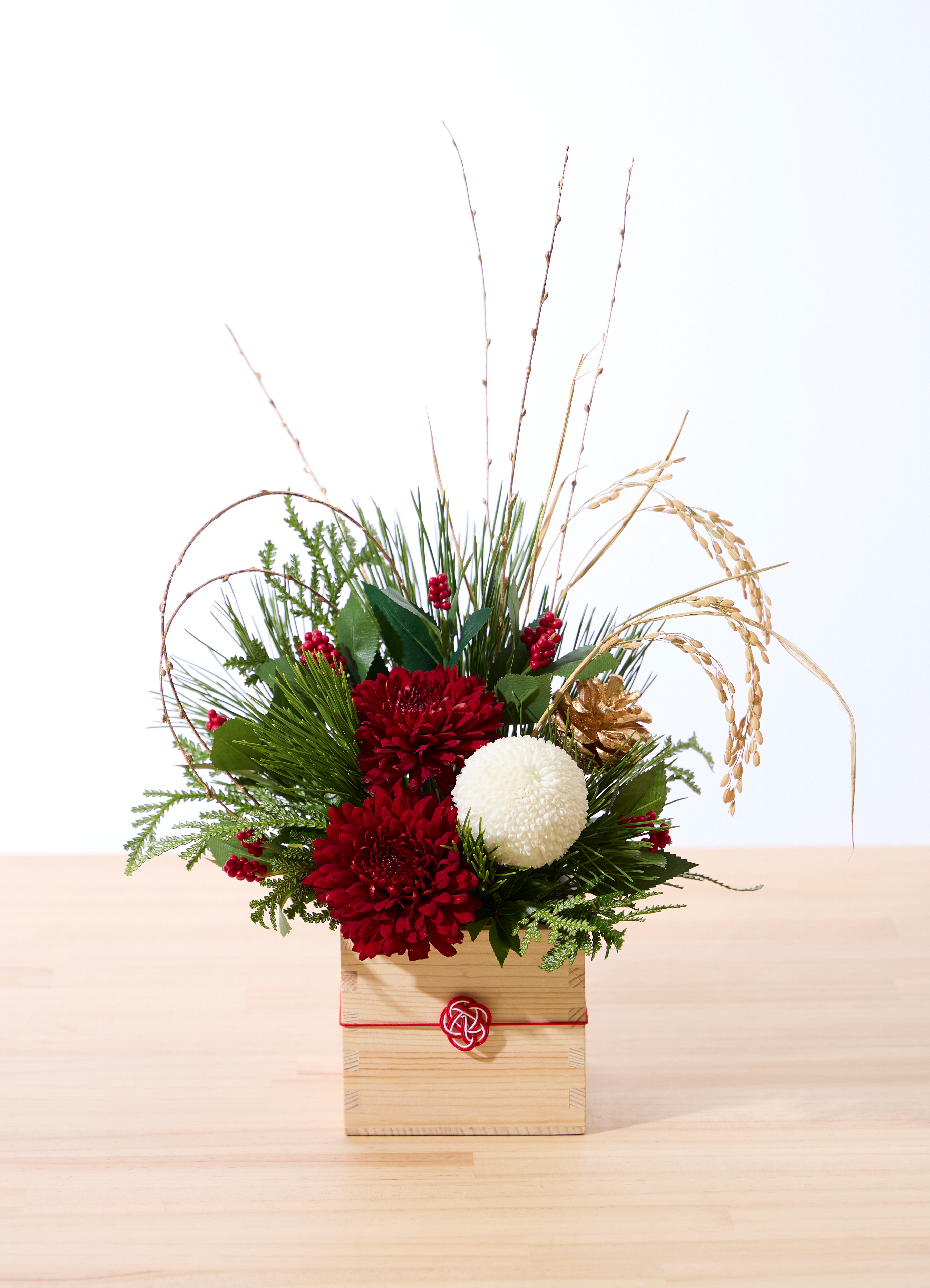 お正月 アレンジメント 升飾り S | アレンジメントならHitoHana(ひとはな)