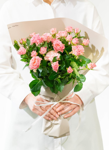 産地直送 スプレーバラ 4・グッド・タフィー＋ 5本束／滋賀 國枝バラ園