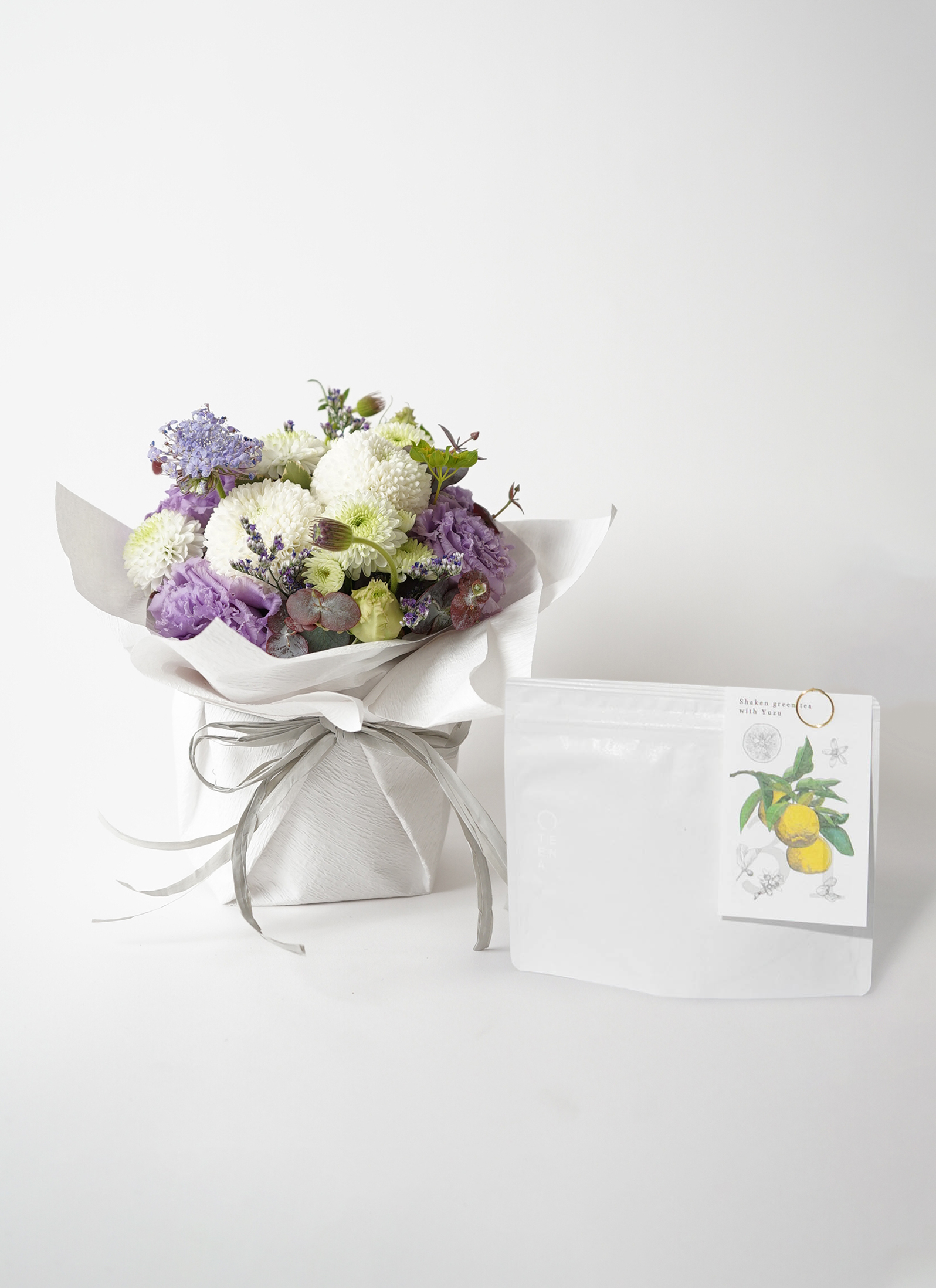 EN TEA 水出し緑茶 柚子 ティーバッグ 7個入とお供え花 アレンジメント
