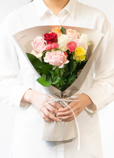 産地直送 バラ花束 ミックスおまかせ（10本入り）／愛知 榊原薔薇園
