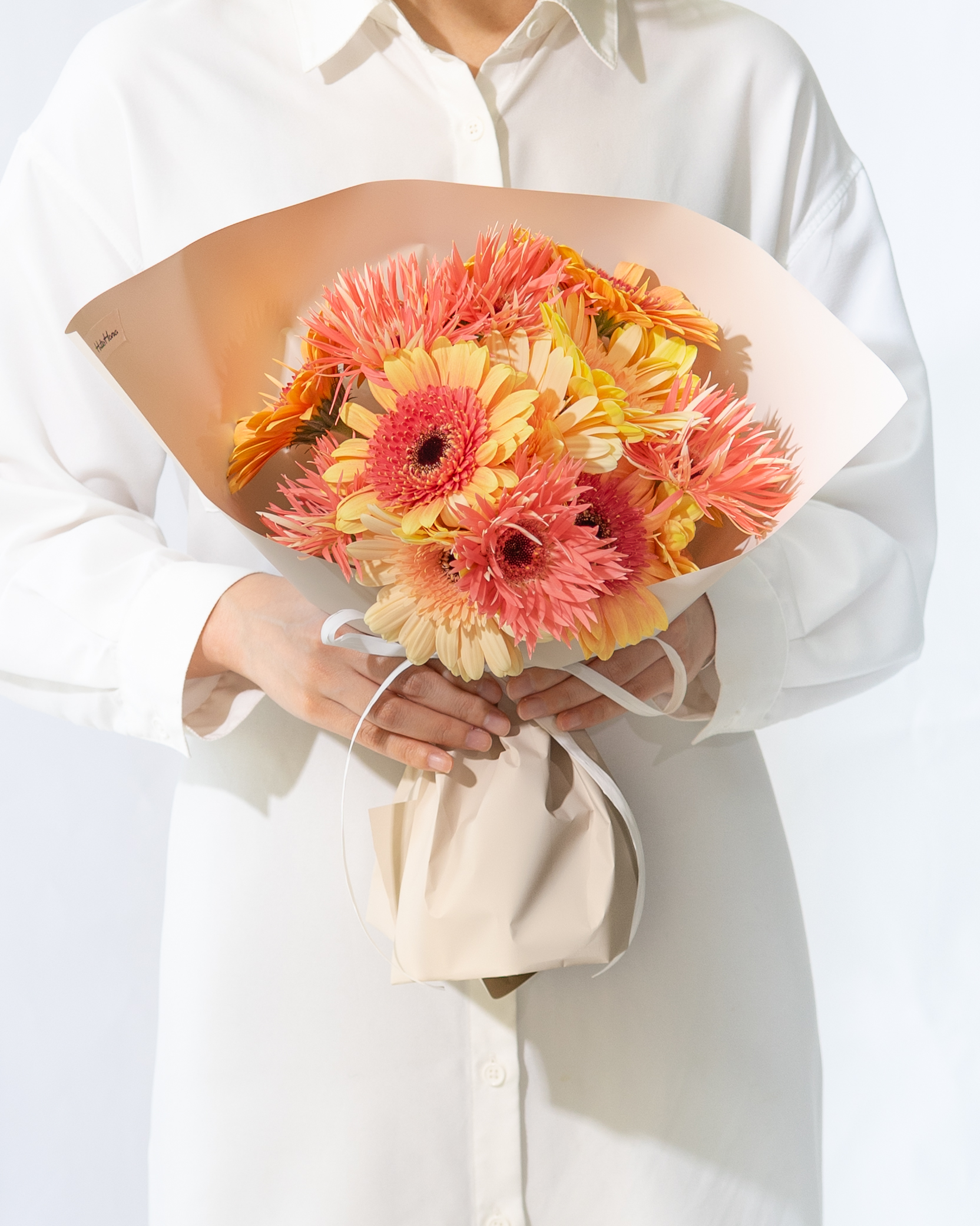 産地直送‼️バラ（切り花 ・生花）＊オレンジ＆パープルハーフMIX＊30㎝40本 産地直送 ガーベラ ミックス 15本束／静岡 松下園芸からお届け | 花束