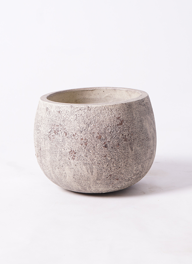 鉢カバー ビトロ ドーセ 5号鉢用 マット白釉 受け皿付き #KONTON