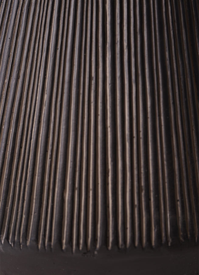 鉢カバー エディラウンド 8号鉢用 黒 #ミュールミル TL012-1LBk | 鉢