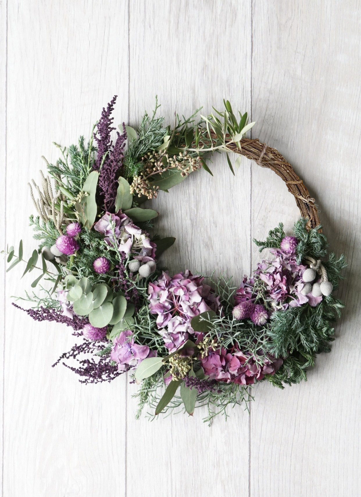 フローリストにおまかせ てづくり生花リース ハーフムーン 8,800円