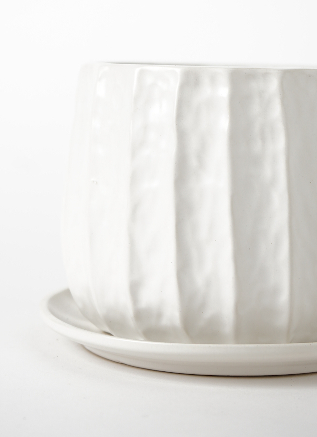 鉢カバー・植木鉢 リベロ 白 マット L 3号鉢用 #ミュールミル SG