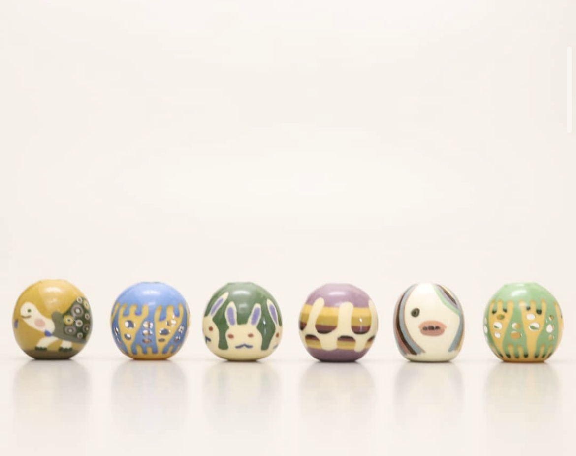 ●新品●作家物 ガラスのボール３点●尾藤硝子工房 小野真琴作●径11＆14＆15 ○新品○作家物 ガラスのボール3点○尾藤硝子工房 小野真琴