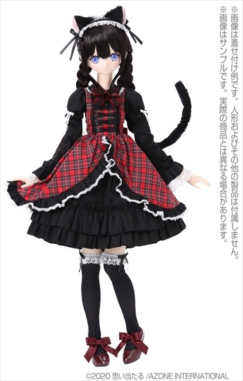 ドールアクセサリー　45cm 1/3用 ねこみみゴシックジャンスカset(ブラック×ホワイト) 45 ねこみみゴシックジャンスカset (ブラック×ホワイト) (ドール