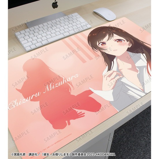 ！アニメ！彼女、お借りします！水原千鶴！プレイマット！ 彼女、お借りします_描き下ろしラバーマット(水原千鶴/マリン