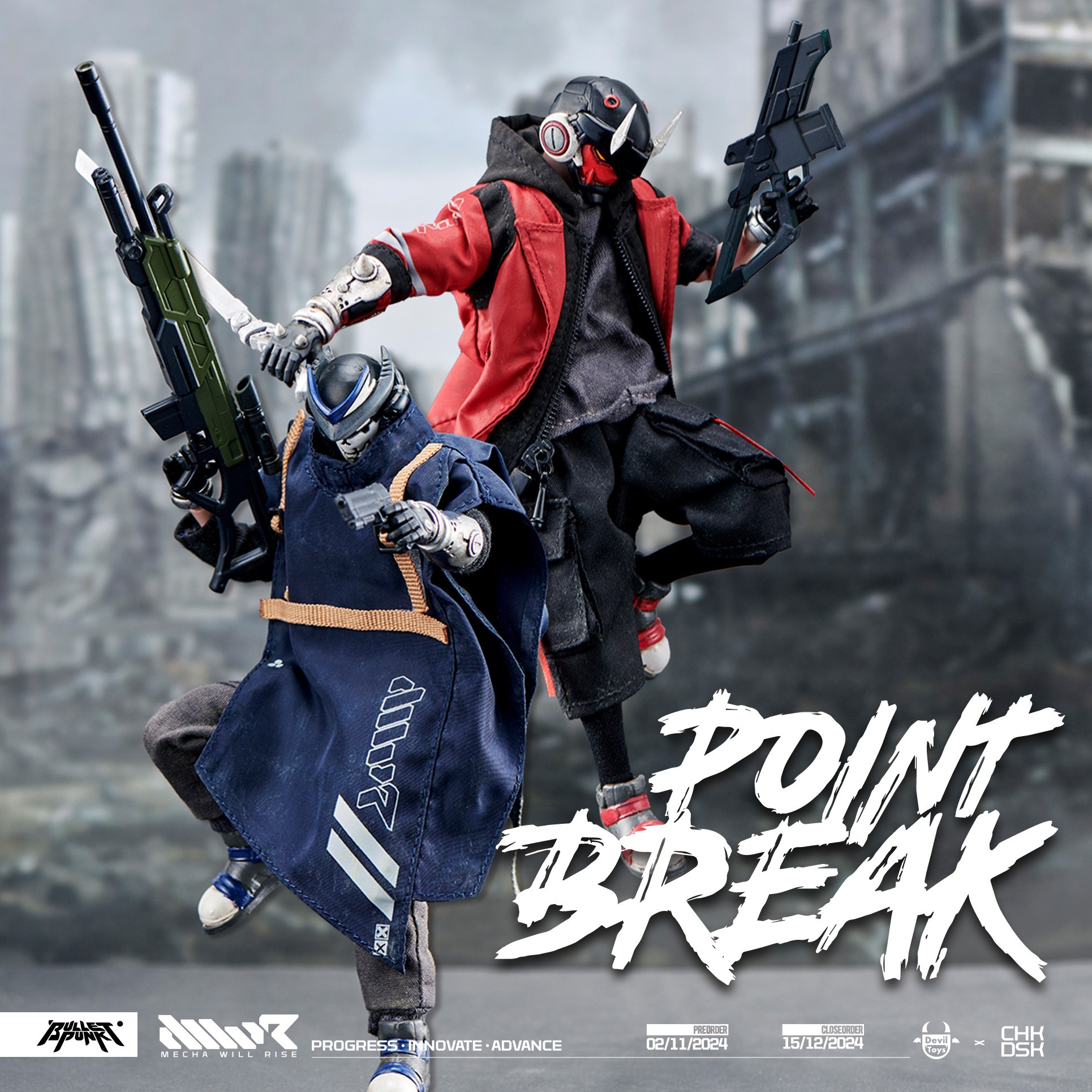 DEVILTOYS CARBINE FROST BREAKER 1/6フィギュア 1/6 MWR BULLETPUNK-CARBINE FROST BREAKER & DXIII NOIR セット