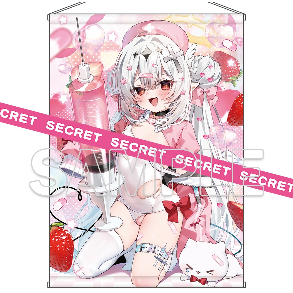 上品なスタイル chihiro描き下ろし 小悪魔ナース▽銀髪ちゃんのX-RATED ポスター
