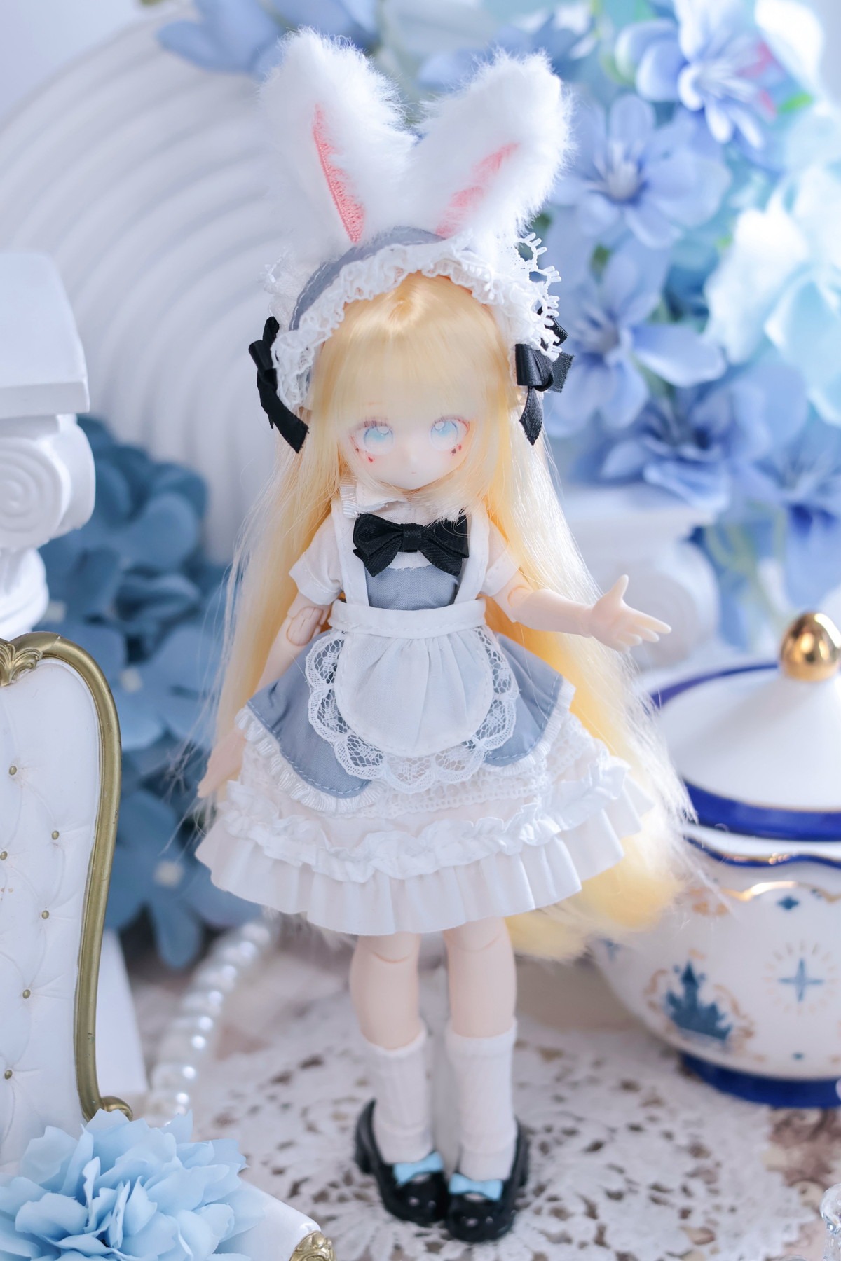 苺シリーズ♡黒ウサギさんお茶会set momotale ウサギちゃんのお茶会シリーズ MJD（メカニカル