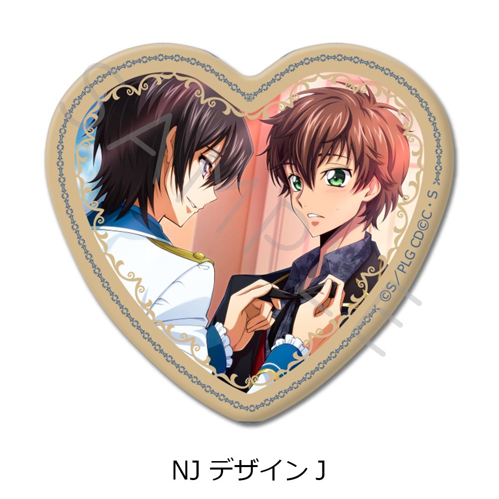 コードギアス 反逆のルルーシュ ハート型缶バッジ 10個入り1BOX