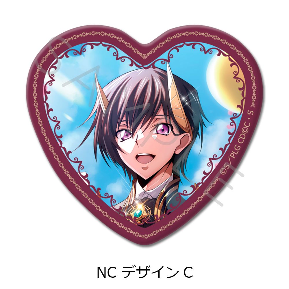 コードギアス 反逆のルルーシュ ハート型缶バッジ 10個入り1BOX