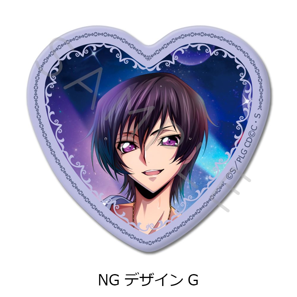 コードギアス 反逆のルルーシュ ハート型缶バッジ 10個入り1BOX