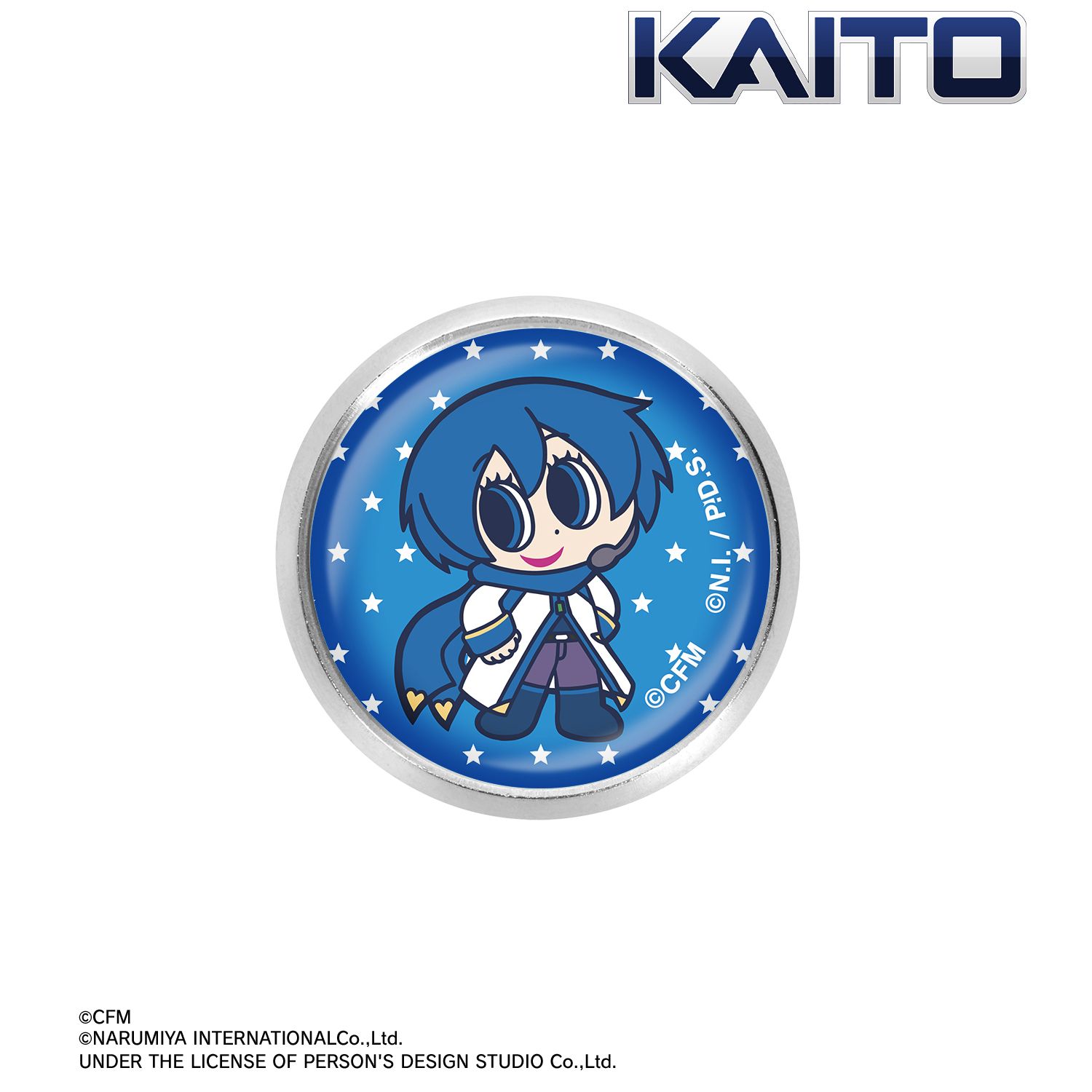 初音ミク マグネットバッジ 初音ミク ANGEL BLUEコラボ 描き起こし KAITO ガラスマグネット