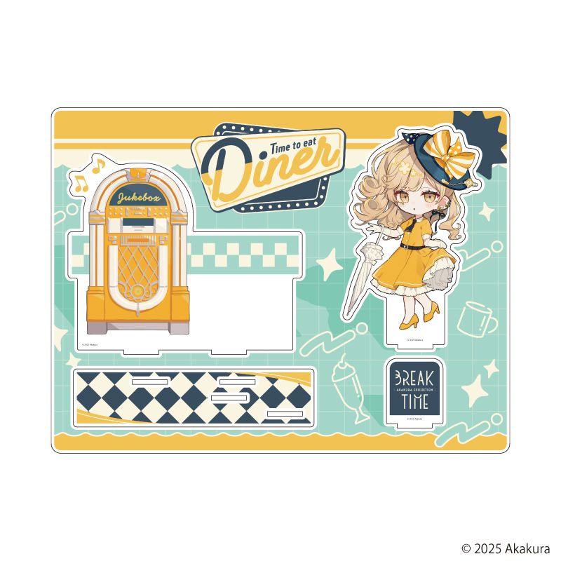 赤倉個展 BREAK TIME アクリルジオラマ 01 レコード 描き下ろし