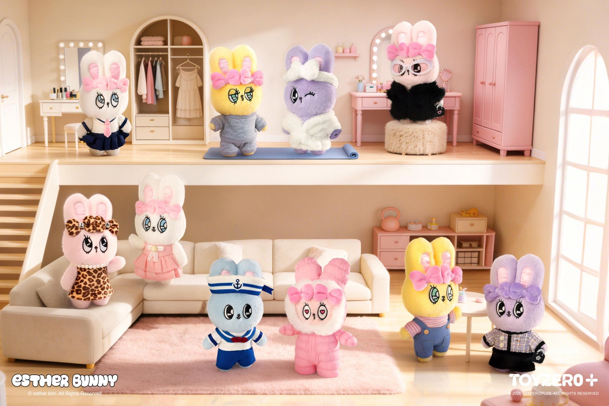 Esther Bunny - ファッション イン モーション プラッシュキーチェーン