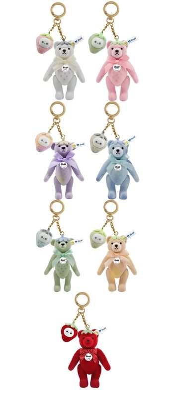 手縫い製　キルトマット　ブティ　トプラント　すずらん　テディベア 予約特別価格】GOODBAI GOODEES×STEIFF×ARTOX ストロベリー テディベア