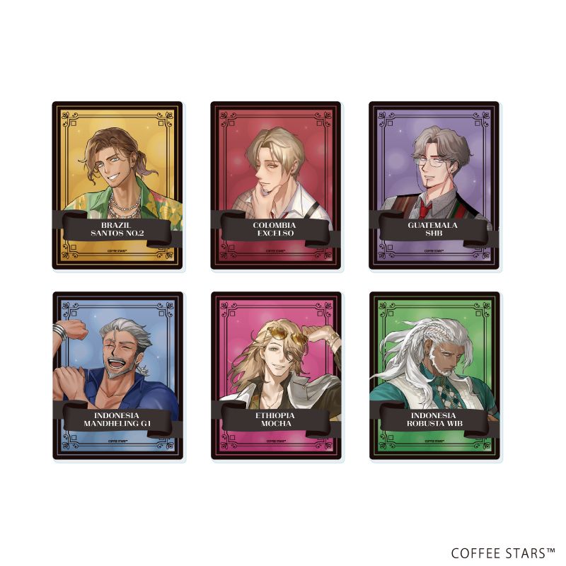 異世界喫茶コーヒースターズ アクリルカード 01 公式イラスト 6個入り