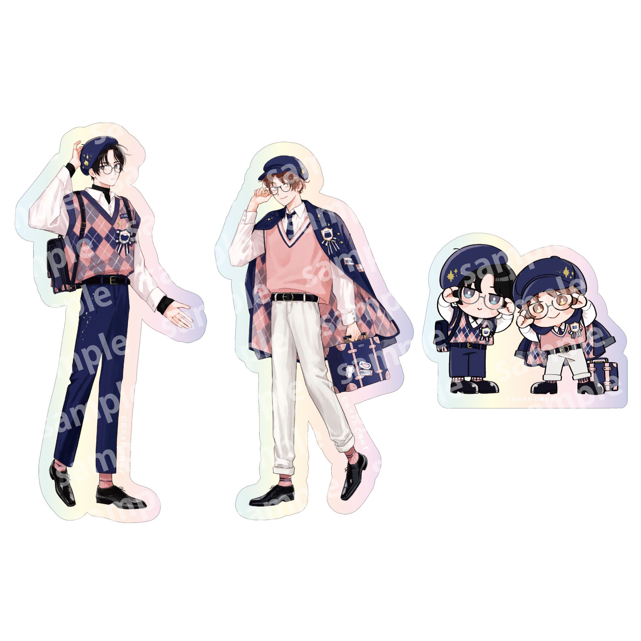 オーロラステッカーセット PINK NAVY TRAD. CLUB ver. みなと商事