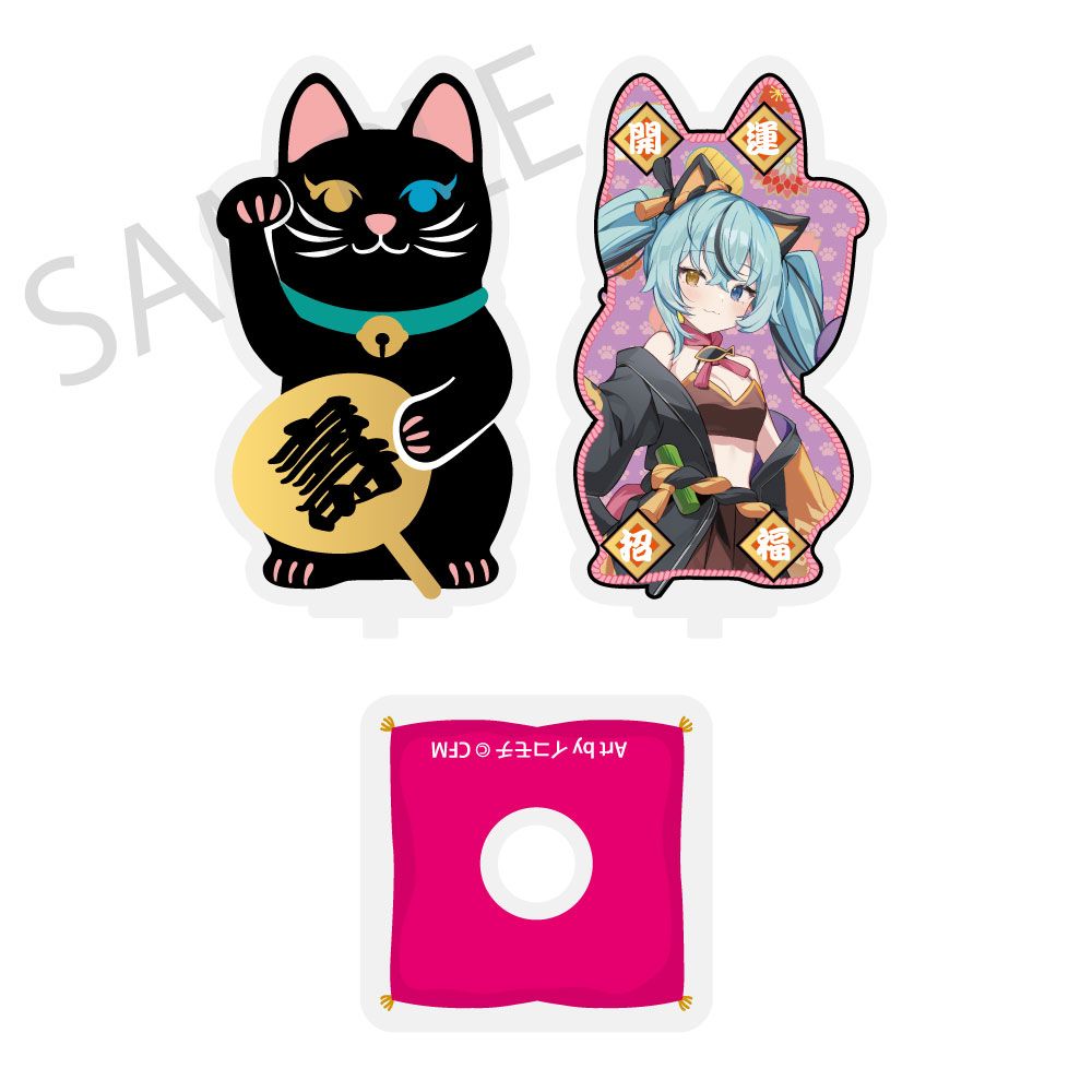予約特別価格】初音ミク×招き猫×真夏の熊谷 まわるダイカットアクリル