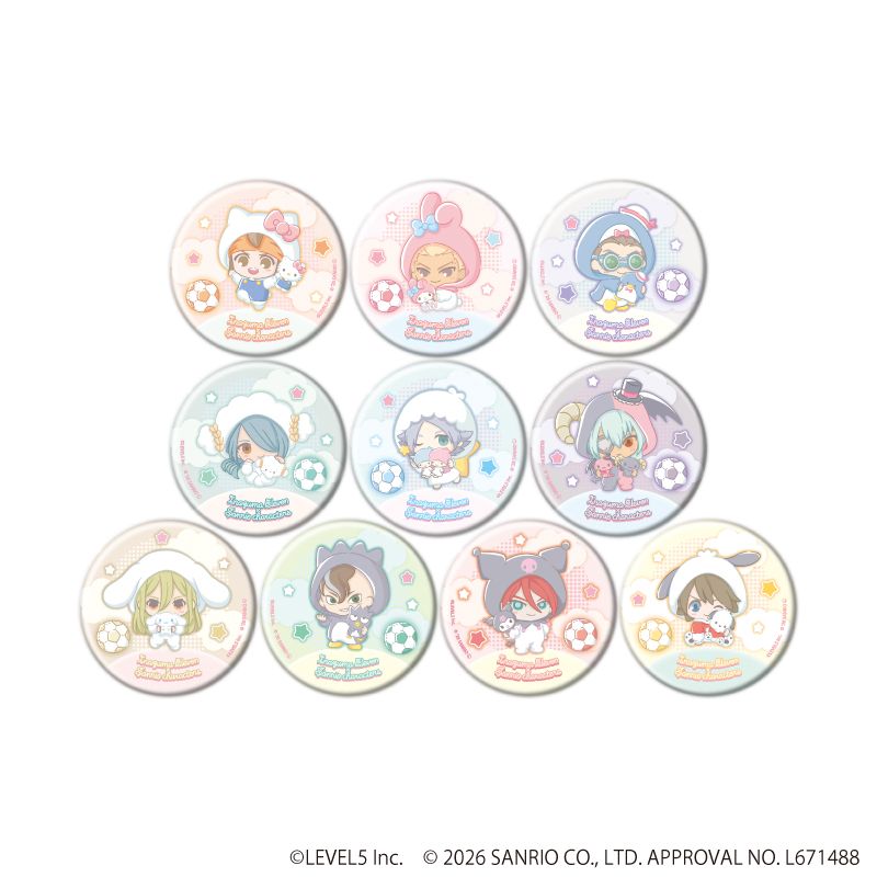 イナズマイレブン×サンリオキャラクターズ 缶バッジ 07 コラボイラスト