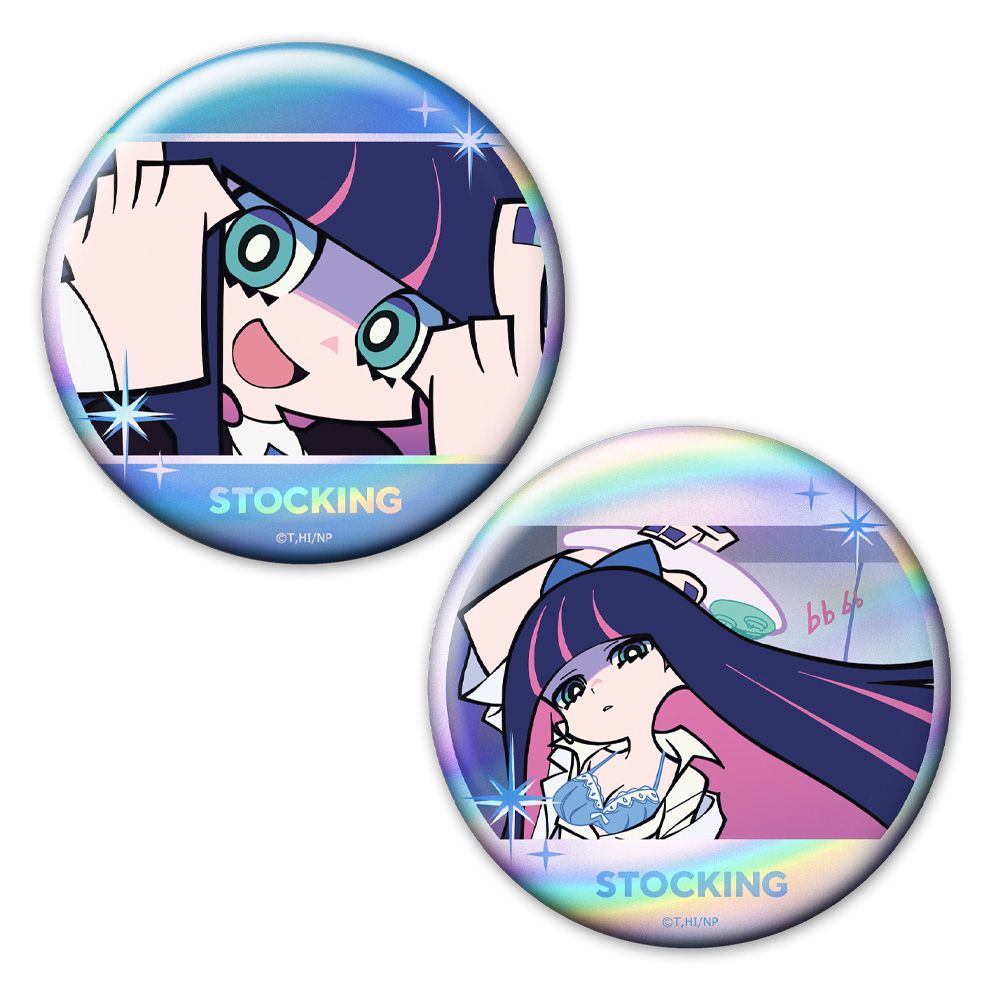 New PANTY ＆ STOCKING with GARTERBELT ホログラム缶バッジ2個セット