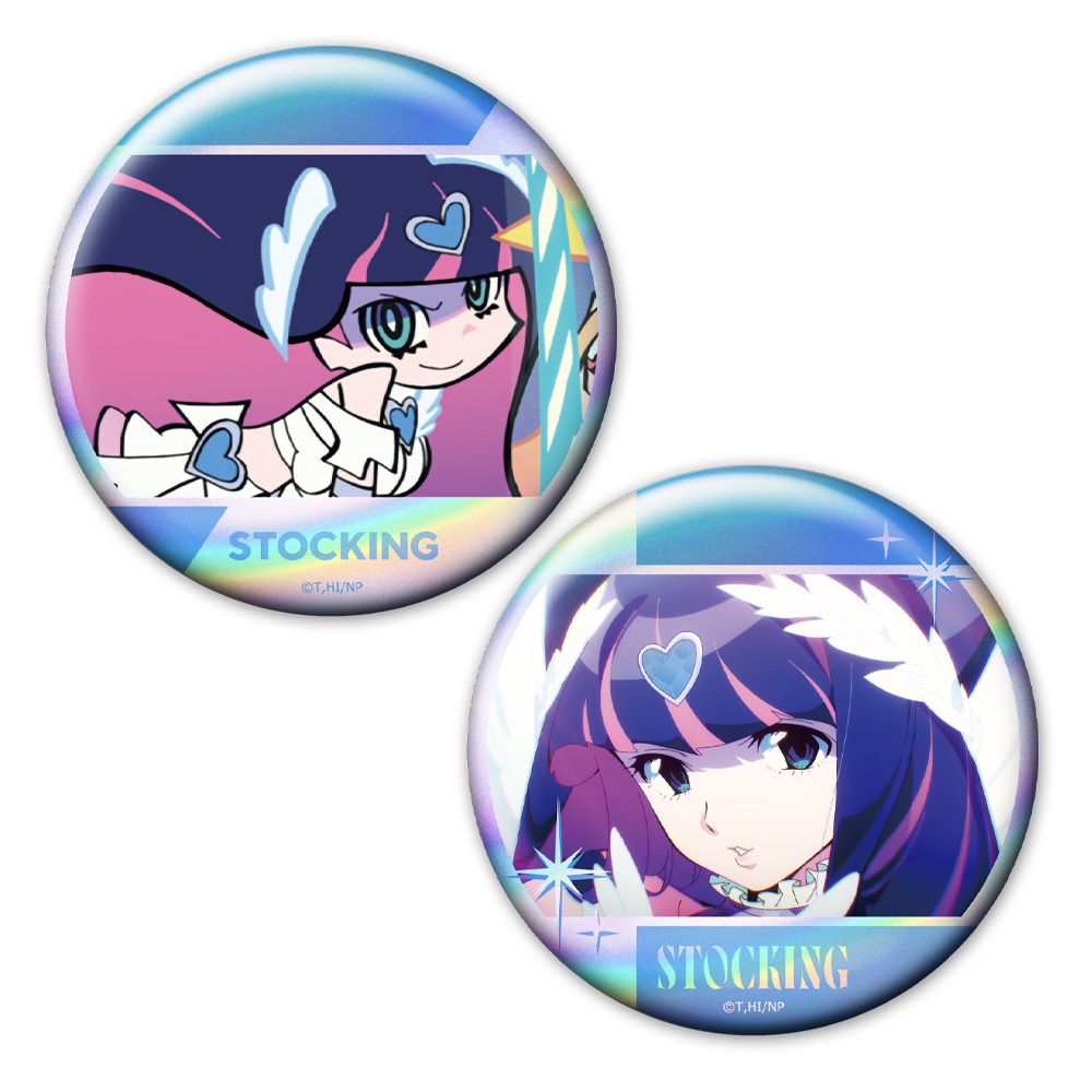 New PANTY ＆ STOCKING with GARTERBELT ホログラム缶バッジ2個セット