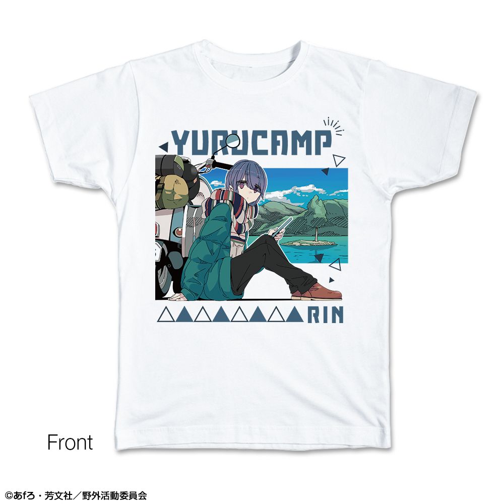 再販】ゆるキャン△ Tシャツ Lサイズ デザイン02 志摩リン｜ホビーの