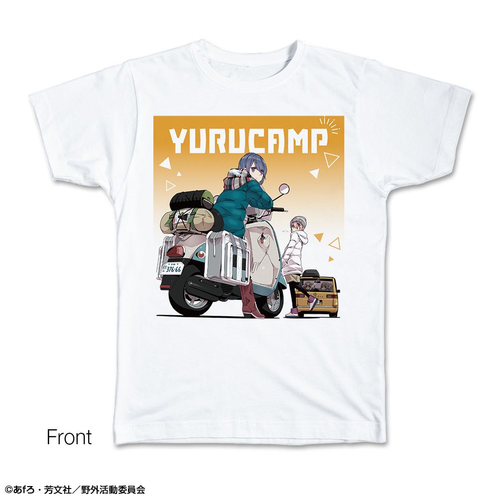 ゆるキャン△ フィギュア、Tシャツなどなど　まとめ売り 再販】ゆるキャン△ Tシャツ Lサイズ デザイン03 各務原なでしこ＆志摩