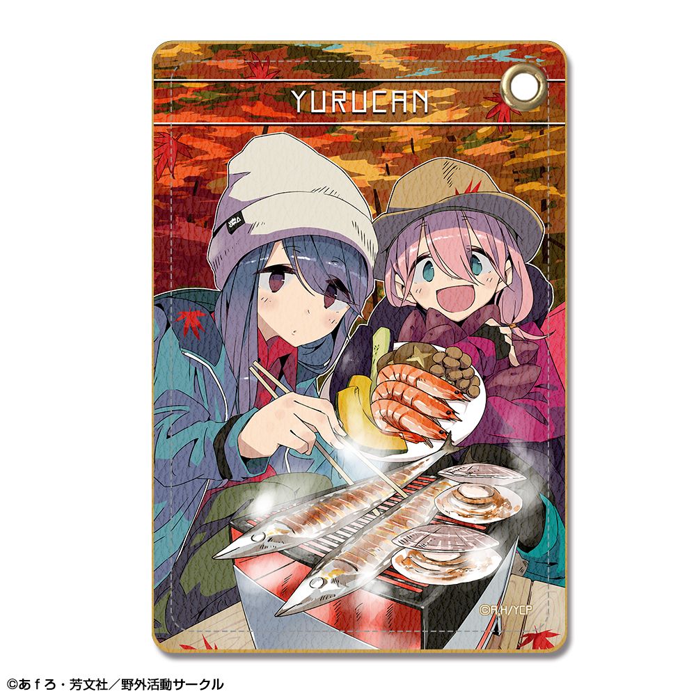 再販】ゆるキャン△ レザーパスケース デザイン02 各務原なでしこ