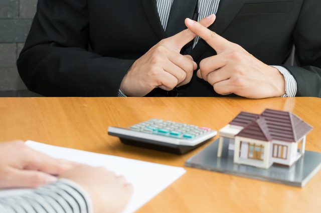 Banks refuse loans to buy homes. Real Estate concept