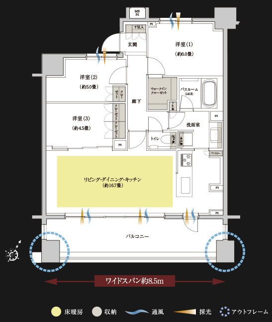 クリオレジダンス横濱ザ・マークス_Ftype間取り図