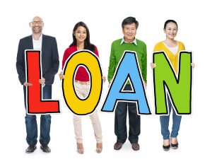 Multiethnic Group of People Holding Letter Loan