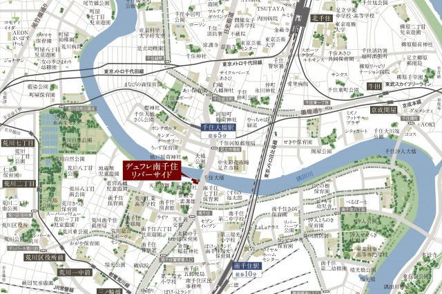 デュフレ南千住リバーサイドの周辺地図