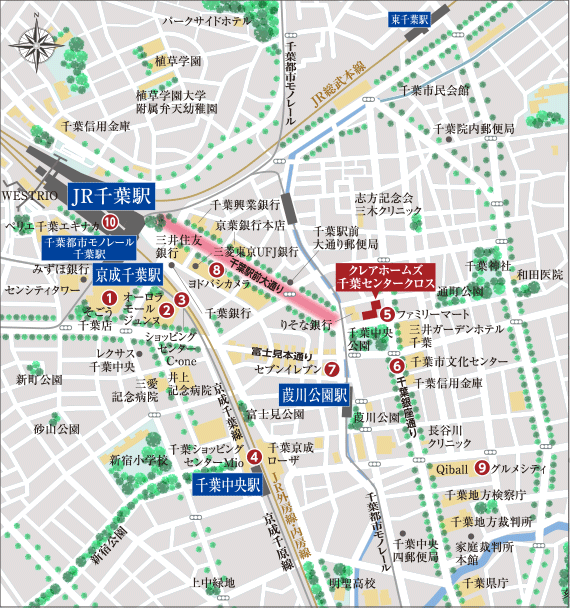 ②クレアホームズ千葉センタークロスの周辺地図