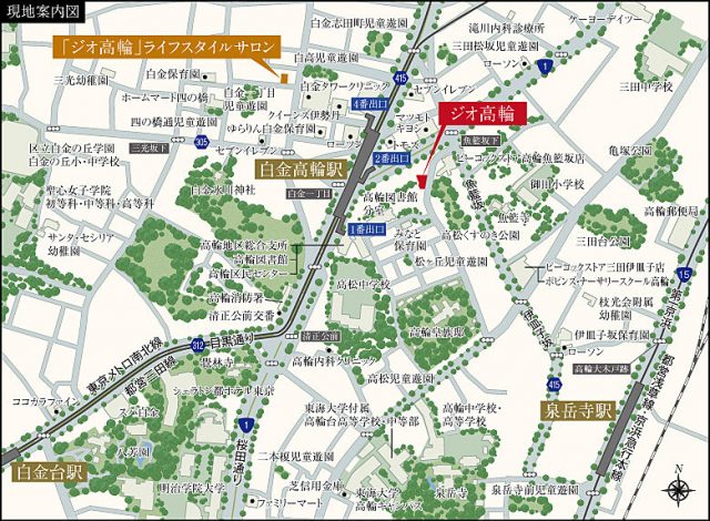 ジオ高輪の周辺地図